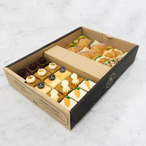 Picture of Mini Cakes Croissant Sandwiches Catering Box