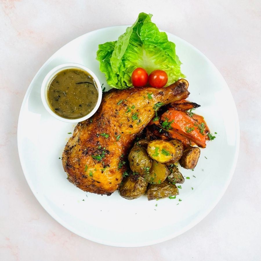 Roasted Whole Chicken Leg with Vegetables